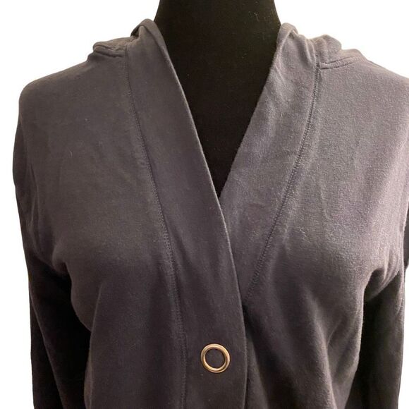 Old Navy Navy Blue Hoodie with‎ Pink and Navy Stripes Size XL - Picture 2 of 13